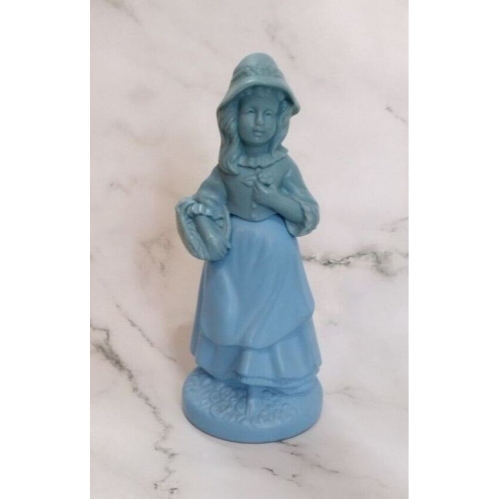 VTG Avon Collectible Cologne Bottle Little Girl Blue Decor Decanter 3 oz Empty